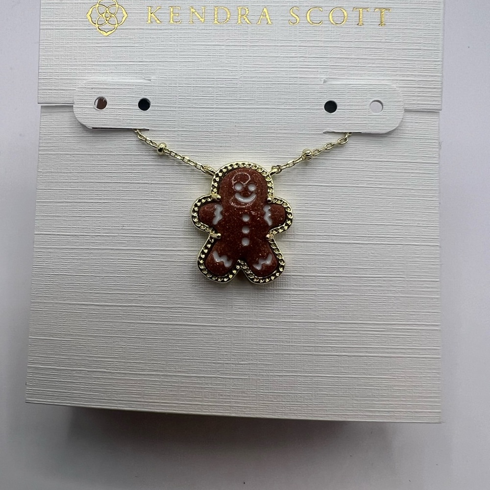 NWT Kendra Scott Gingerbread Gold Short Pendant Necklace - Picture 12 of 16